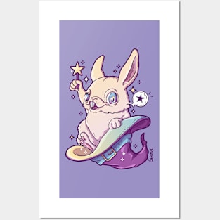 Hoppy Wizard bunny magic pun Posters and Art